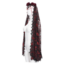 Load image into Gallery viewer, EAS032 Fine Mesh paisley 3D Rose Veil
