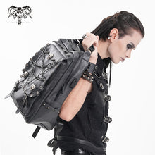 Load image into Gallery viewer, AS208 Punk inverted five-pointed star leather backpack
