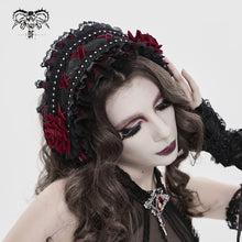 Load image into Gallery viewer, AS27603 Lolita Rose Flower Headband with Veil
