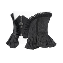 Load image into Gallery viewer, AS20901 black women Gothic rose zipper jacquard corset
