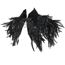 Load image into Gallery viewer, CA055 Gothic peak collar feather short cloak
