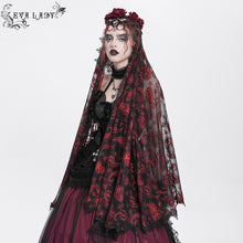 Load image into Gallery viewer, EAS032 Fine Mesh paisley 3D Rose Veil
