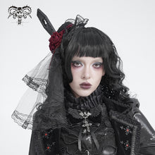 Load image into Gallery viewer, AS304 Lolita DIY Coffin-Shaped Lace Mini Top Hat Hair Clip
