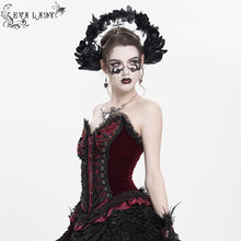 Load image into Gallery viewer, ECST01002 Red Gothic snake-print suede corset
