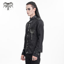 Load image into Gallery viewer, SHT125 Punk pleated stand collar long sleeve shirts
