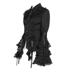 Load image into Gallery viewer, SHT152 Gothic Striped Ruffled Shirt with Flared Sleeves
