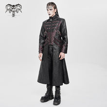 Load image into Gallery viewer, CT26901 Punk pleated leather long coat
