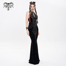 Load image into Gallery viewer, SKT238 Punk Velvet Snake Print Fishtail Long Dress
