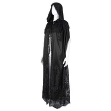 Load image into Gallery viewer, CA04501 Black Gothic Lace Hooded Cloak
