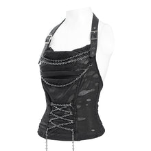 Load image into Gallery viewer, TT287 Punk sleeveless halter neck T-shirt with chain
