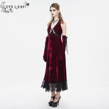 Load image into Gallery viewer, ESKT04302 Red Velvet halterneck strappy dress

