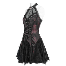 Load image into Gallery viewer, SKT25402 Dark Red Jacquard Rose Pattern Woven Gothic Lolita Dress
