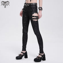 Load image into Gallery viewer, PT273 Side cutout laminated stretchy punk trousers
