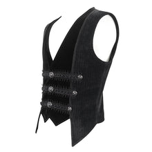 Load image into Gallery viewer, WT07901 Black Gothic velvet striped men&#39;s waistcoat
