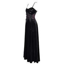 Load image into Gallery viewer, ESKT047 Women&#39;s velvet and shiny material suspender dress
