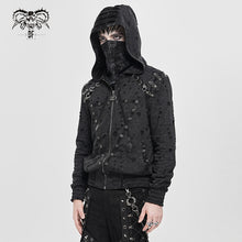 Load image into Gallery viewer, CT274 Punk ripped mist pattern hoodie
