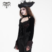Load image into Gallery viewer, CT252 Gothic shiny material halter neck long sleeve short jacket for women
