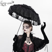 Load image into Gallery viewer, EAS034 Gothic black and red lace small umbrella
