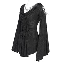 Load image into Gallery viewer, TT290 3D Flower Shoulder Hollow out Gothic T-shirt
