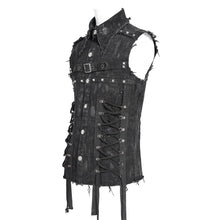 Load image into Gallery viewer, SHT138 Punk raw edges sleeveless shirt
