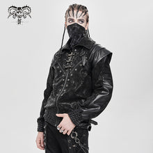 Load image into Gallery viewer, CT271 Punk snake-print leather jacket
