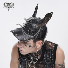 Load image into Gallery viewer, AS280 Cracked PU Doberman Cap with Mixed-Length Spikes
