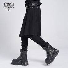 Load image into Gallery viewer, PT032 adjusted loops punk rock broken holes black men ripped trouser with skirt
