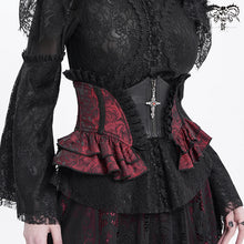 Load image into Gallery viewer, AS20902 new arrival black and red women Gothic rose zipper jacquard lace corset
