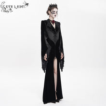 Load image into Gallery viewer, ECT02201 Slim-fit velvet long coat with slit sleeves
