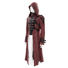 Load image into Gallery viewer, CT27902 Punk-Style Long Leather Coat with Hood
