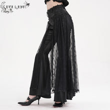 Load image into Gallery viewer, EPT018 Sexy women stage performance mesh Gothic mid-rise flared pants
