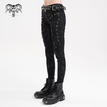 Load image into Gallery viewer, PT252 Super stretchy knitted laminated punk trousers
