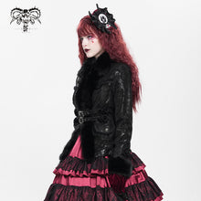 Load image into Gallery viewer, CT265 Gothic snake print fur collar long sleeve coat
