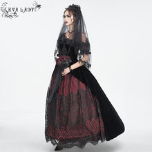 Load image into Gallery viewer, ESKT04502 Black and red Gothic suspender dress
