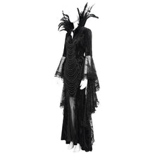 Load image into Gallery viewer, ESKT074 Gothic wedding Custom-made feather branch collar embroidered dress
