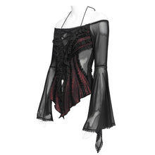 Load image into Gallery viewer, ETT04502 Red 3D Floral Knit Gothic T-Shirt

