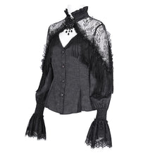 Load image into Gallery viewer, ESHT016 Gothic pattern satin V-neck shirts
