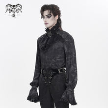 Load image into Gallery viewer, SHT15601 Two-Tone Textured Woven Gothic Shirts with Bow Tie
