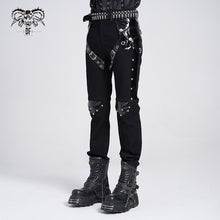 Load image into Gallery viewer, PT274 Punk twill and glazed leather trousers
