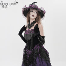 Load image into Gallery viewer, ECST01402 Gothic Corset with Long Beaded Tassels at the Bust
