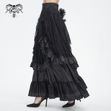 Load image into Gallery viewer, SKT19801 Black Gothic Paisley High Waist Skirt
