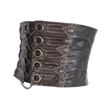 Load image into Gallery viewer, AS185 Steampunk brush-off leather men corset
