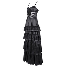 Load image into Gallery viewer, SKT22401 Black party Gothic long suspender dress
