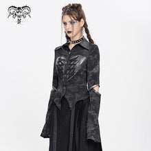 Load image into Gallery viewer, SHT143 Long-sleeved faux leather shirt with random lines patterns
