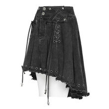 Load image into Gallery viewer, SKT260 Punk-Style Distressed Hem with Raw Edges I-shaped Pleated Skirt
