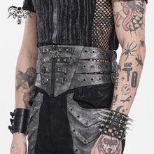 Load image into Gallery viewer, AS277 Punk-Style Faux Leather Woven Belt with Three Straps
