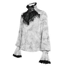 Load image into Gallery viewer, SHT15602 Grey Two-Tone Textured Woven Gothic Shirts with Bow Tie
