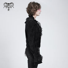 Load image into Gallery viewer, SHT13301 Black Pleated velvet V-neck shirt
