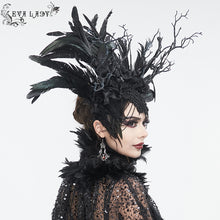 Load image into Gallery viewer, EAS017 Goth Feather tree monster Headband
