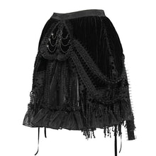 Load image into Gallery viewer, SKT25101 Heart-Patterned Corduroy &amp; Velvet Patchwork Gothic Mini Skirt
